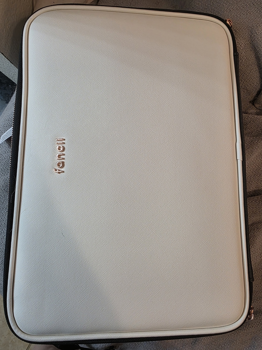 Fancii White Makeup Case with Rose-Gold Accents